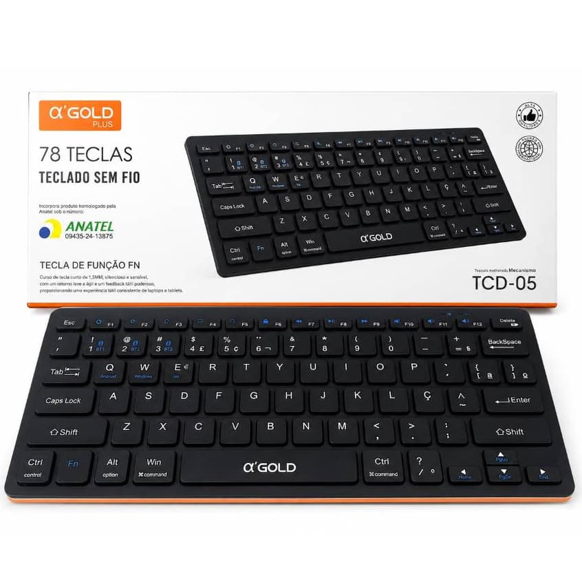 Teclado sem fio Bluetooth portátil Universal tecla macia Tablet iPad Mac Pc Notebook Design Slim