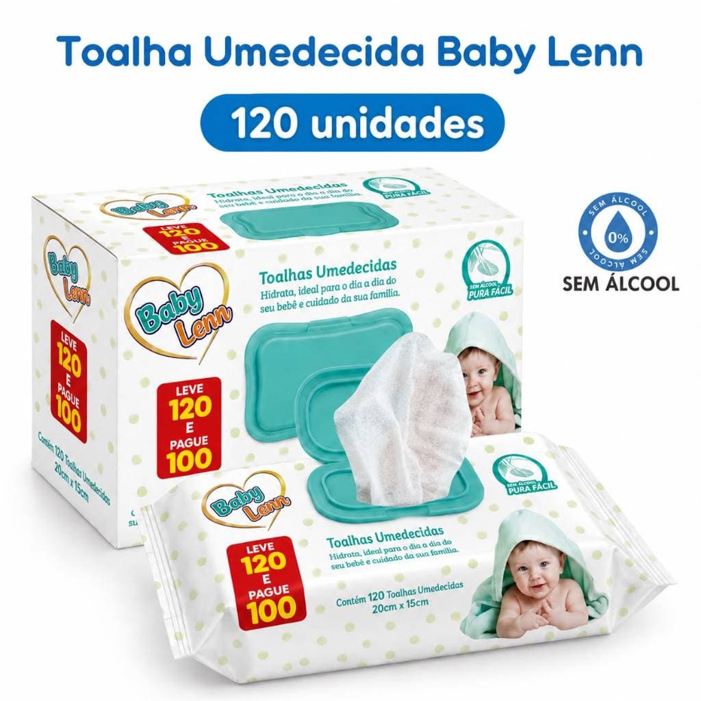Caixa Kit Com Lenços/Toalhas Umedecida Kit Higiene Bebe Promoção Sem Alcool Puxa Fácil Aloe Vera Flip Top