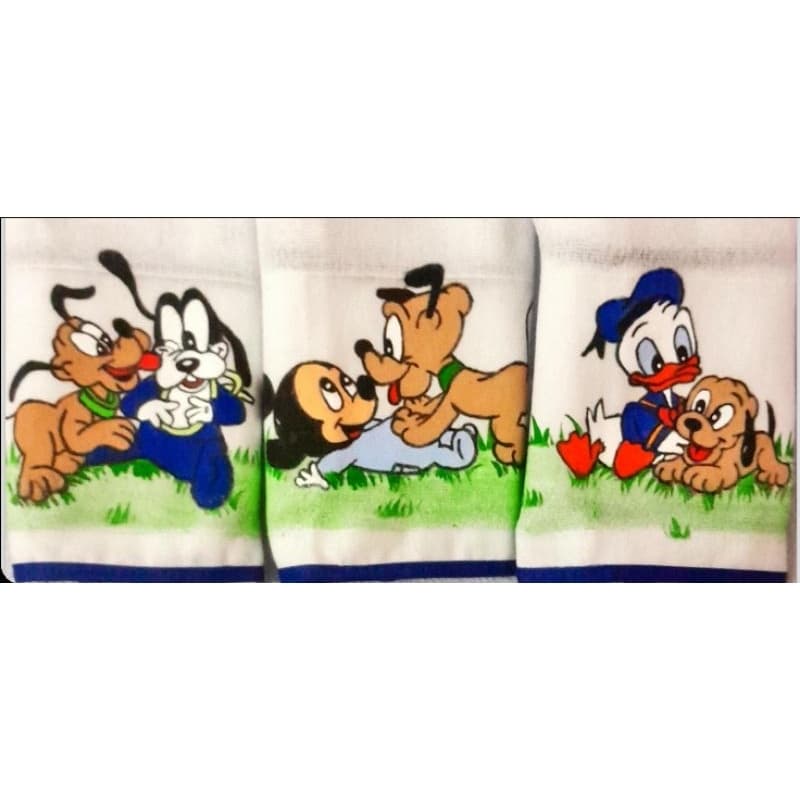🩵 kit Fralda de Boca Artesanal Pintada à Mão - Mickey e amigos / Enxoval De Recém Nascido 34x40 cm 🩵