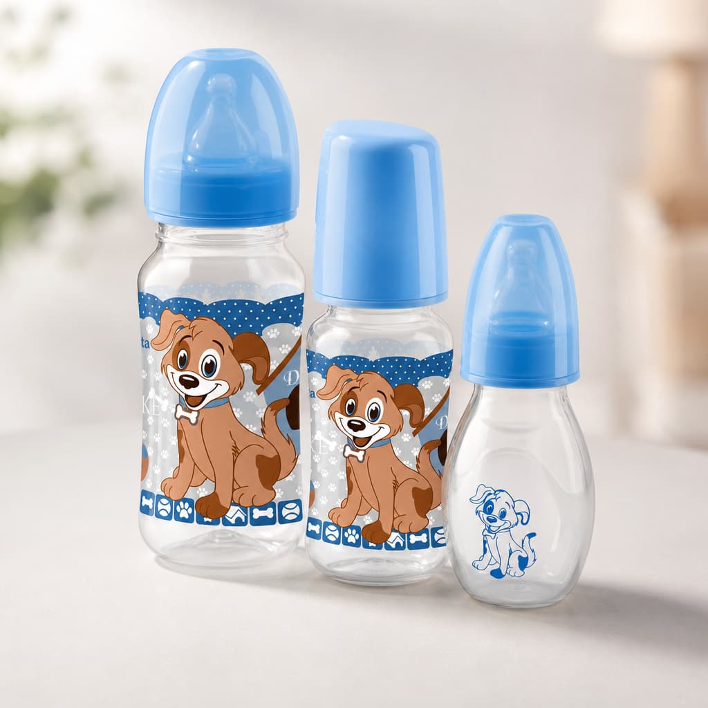 Kit 3 Mamadeira Premium 270ml 140ml 60ml bebe criança menino enxoval Azul