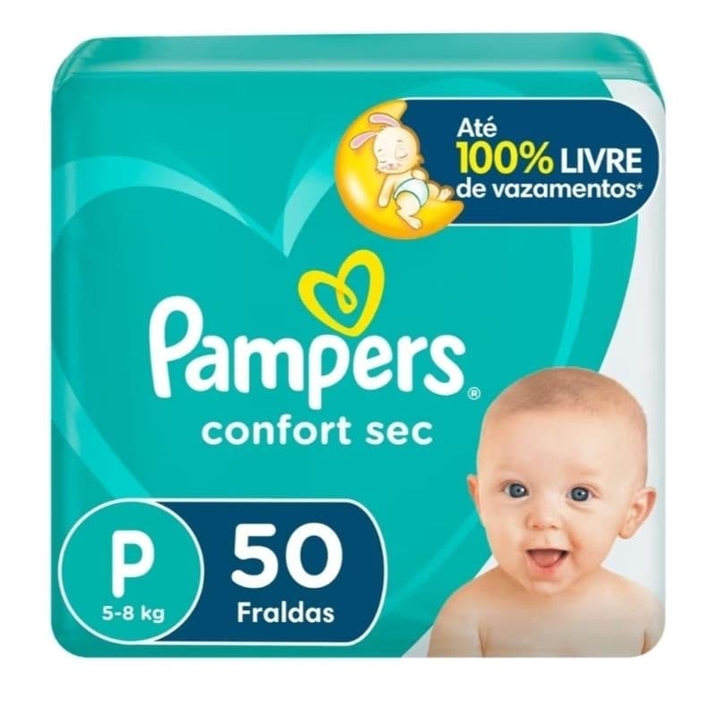 Fralda Pampers Confort Sec P 50 Unidades Sem Gênero