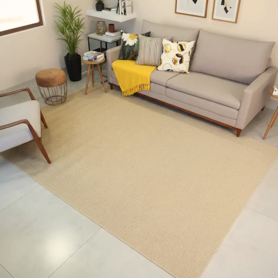 Tapete 2x2 Quadrado Sisal Decorativo para sala e apartamento. Antiderrapante, moderno, resistente e fácil de limpar