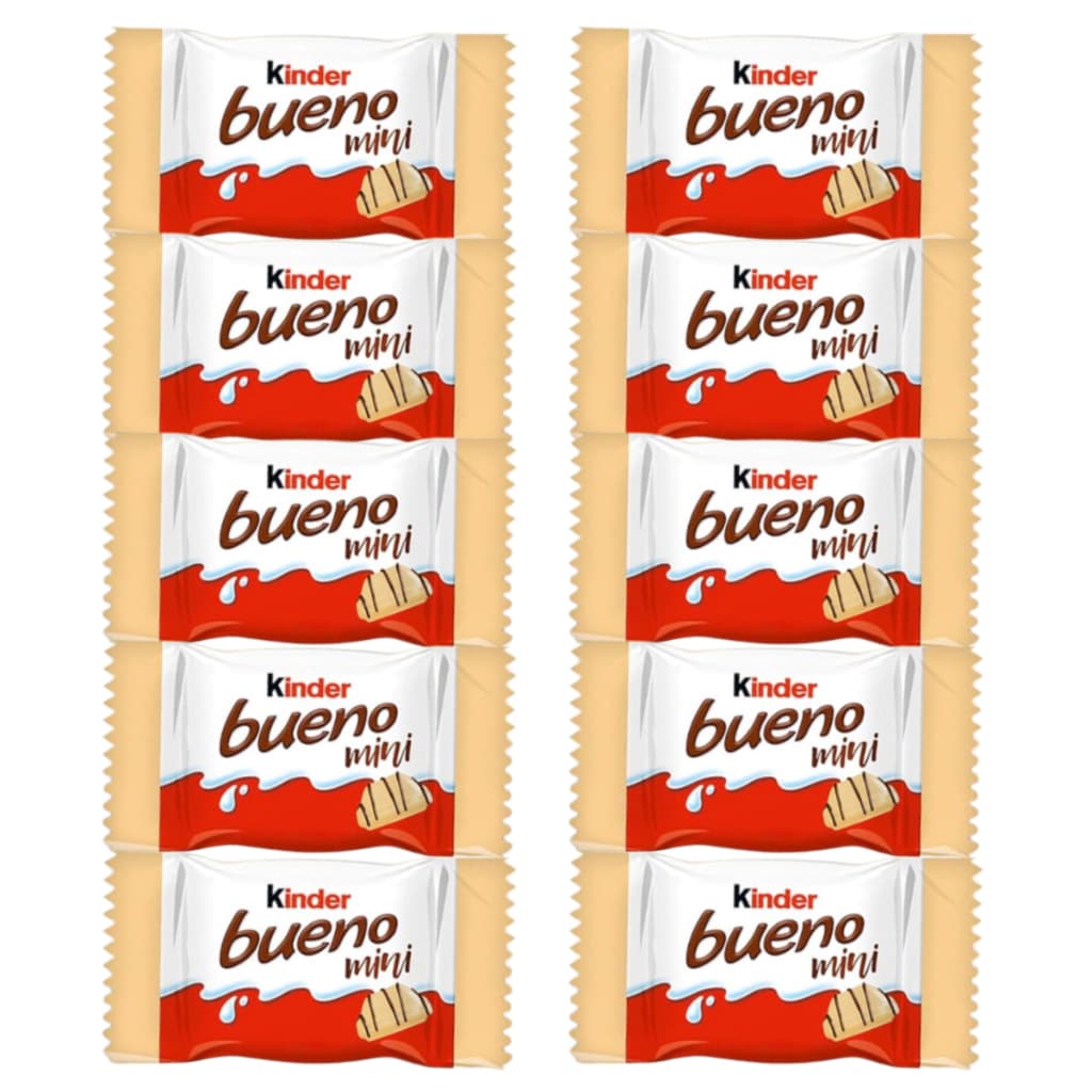 Kit 10x10g Kinder Mini Bueno White Importado