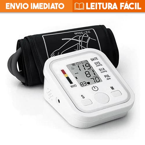 Aparelho Medidor de Pressão Arterial Digital de Braço Automático Monitor Cardíaco LCD USB