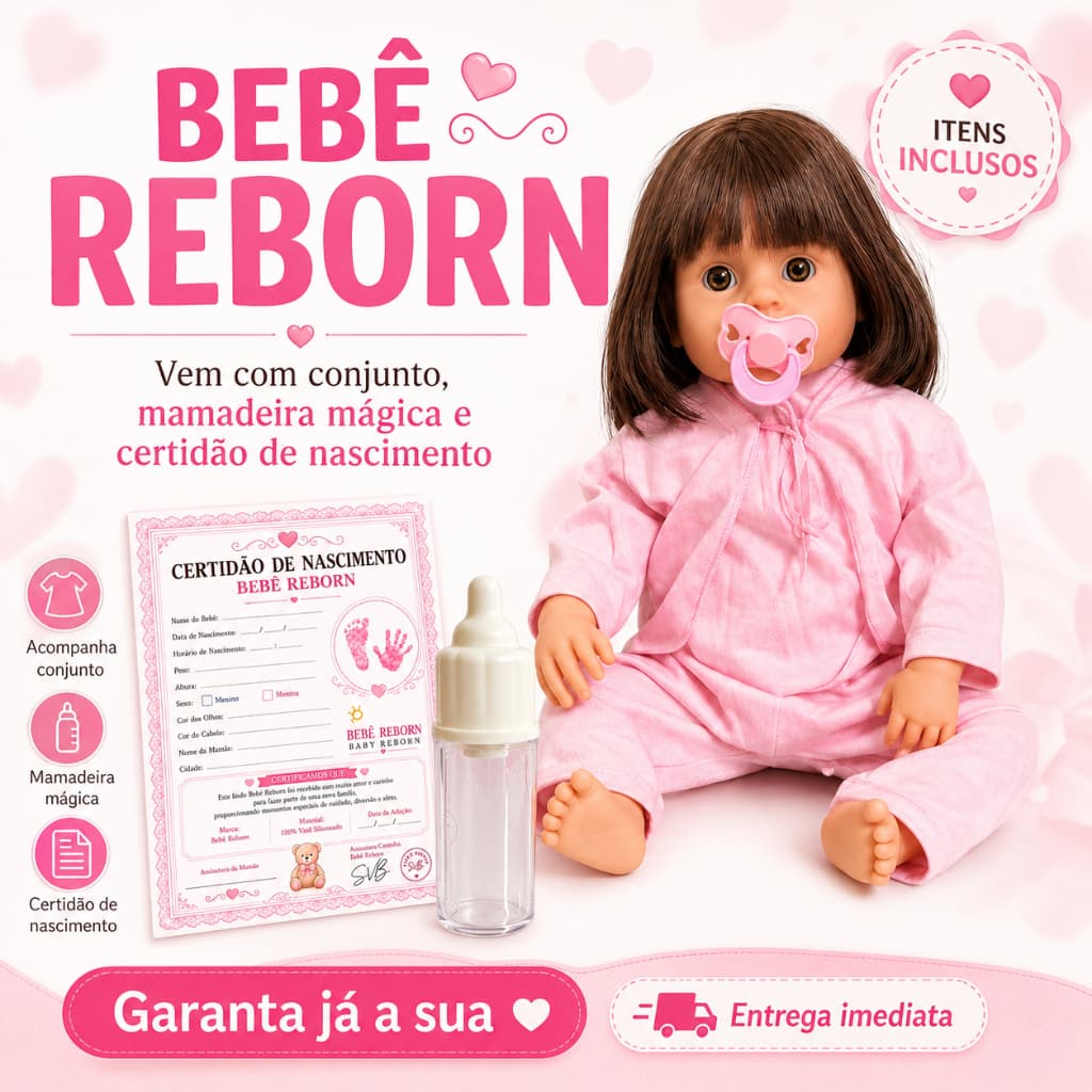 Brinquedo menina Bebê Reborn Bebê Reborn Silicone 48cm Menina Realista Maddie com Acessórios Pode dar Banho  mamadeira