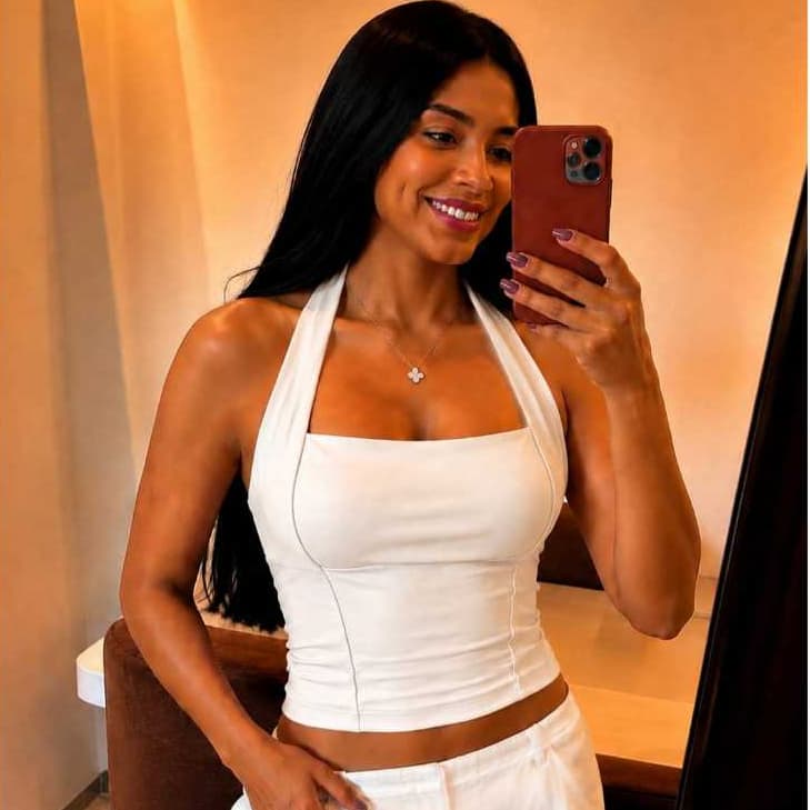 Top Halter Feminino Costa Nua Frente Unica Forrada  Academia Casual Verao