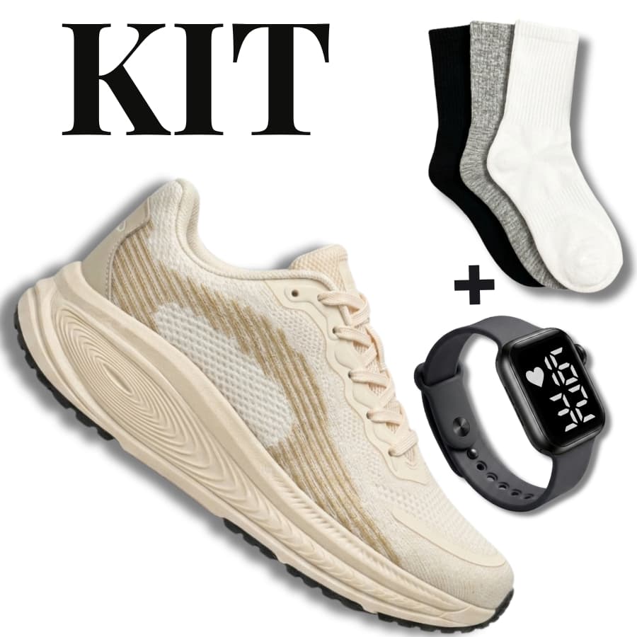 Tênis Feminino Academia Caminhada Crossfit Tênis Masculino Esportivo + Relógio Digital e Meia Esportiva