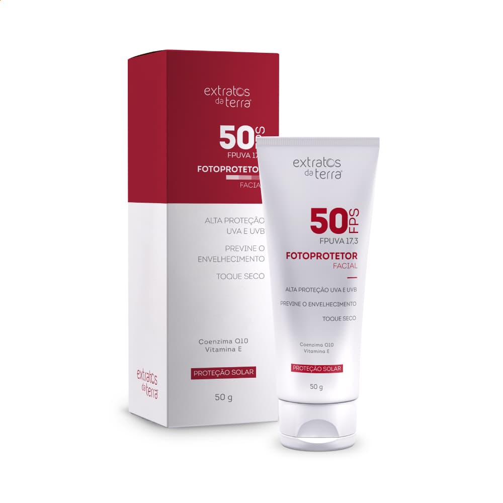 Protetor Solar Facial FPS 50 Pele Ultra Sensivel Extratos da Terra 50g