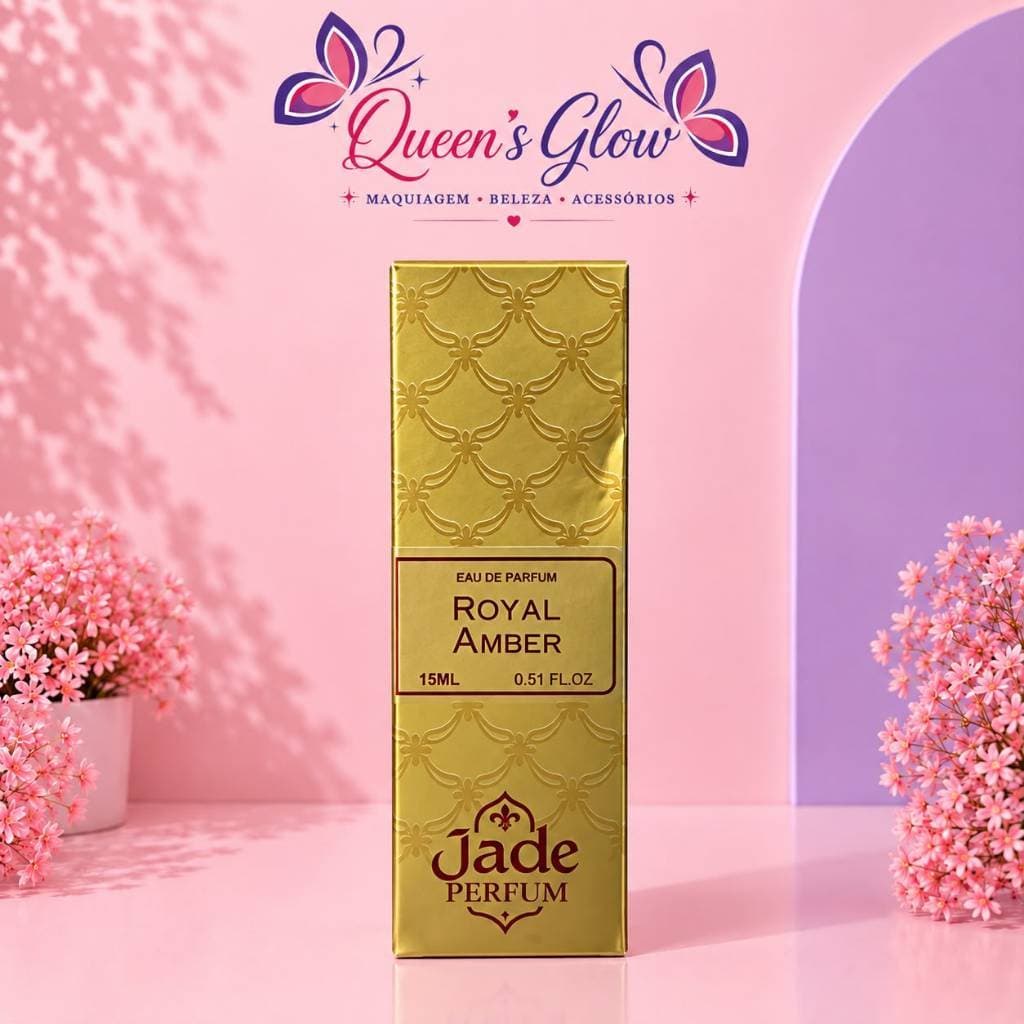 Perfume Royal Amber Jade 15ml Eau de Parfum Feminino Fragrância Árabe Intensa Marcante Importado | perfume de bolsa