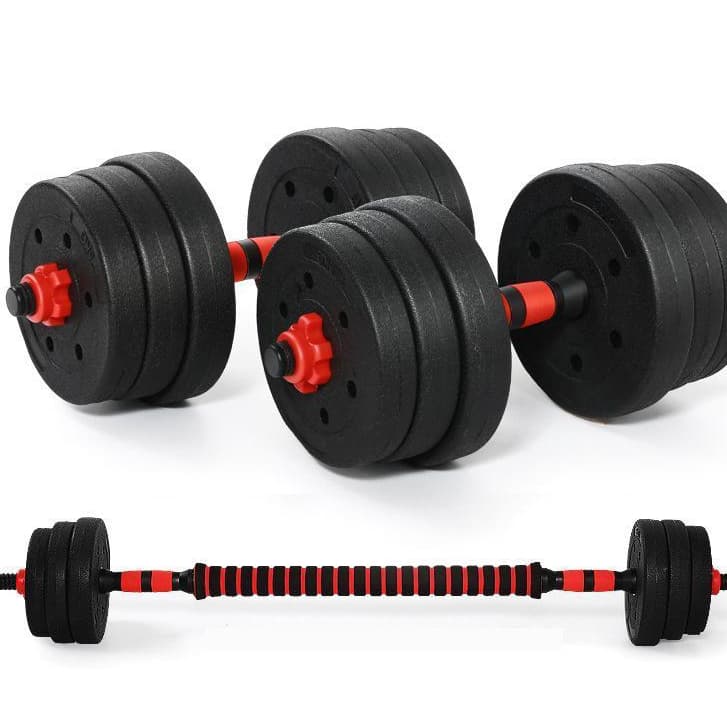 Kit de Halteres 20kg com Barra e Pegada Antiderrapante | Conjunto de Pesos para Treino e Musculação