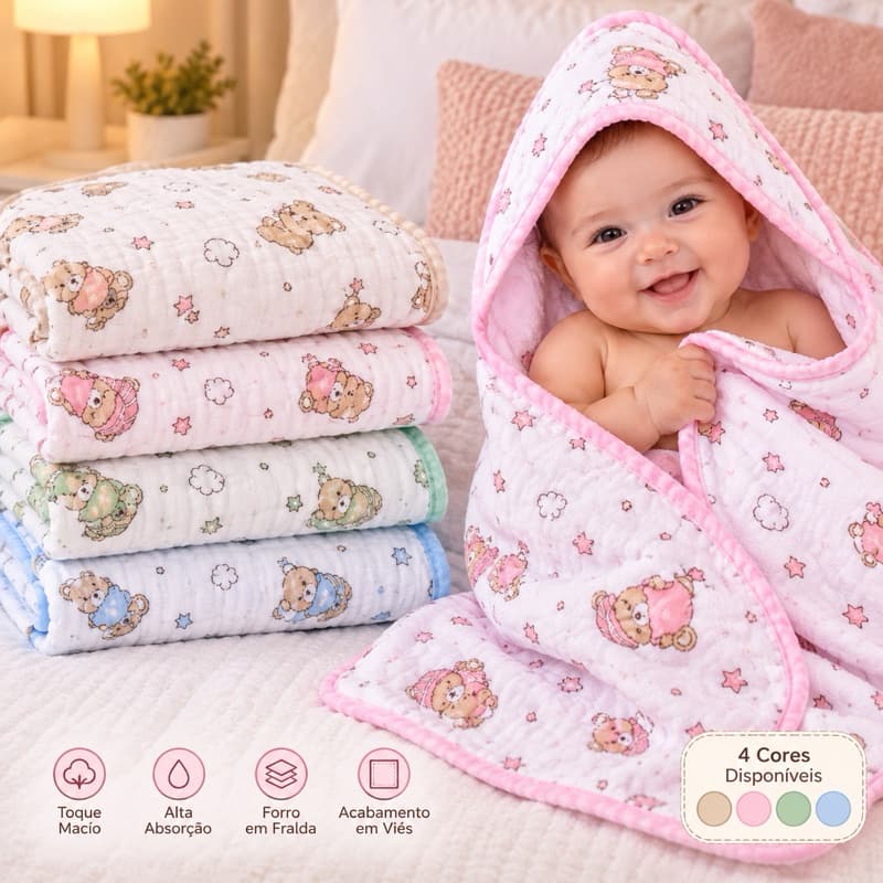 Toalha Fralda Soft Bebê recém Nascido envio imediato