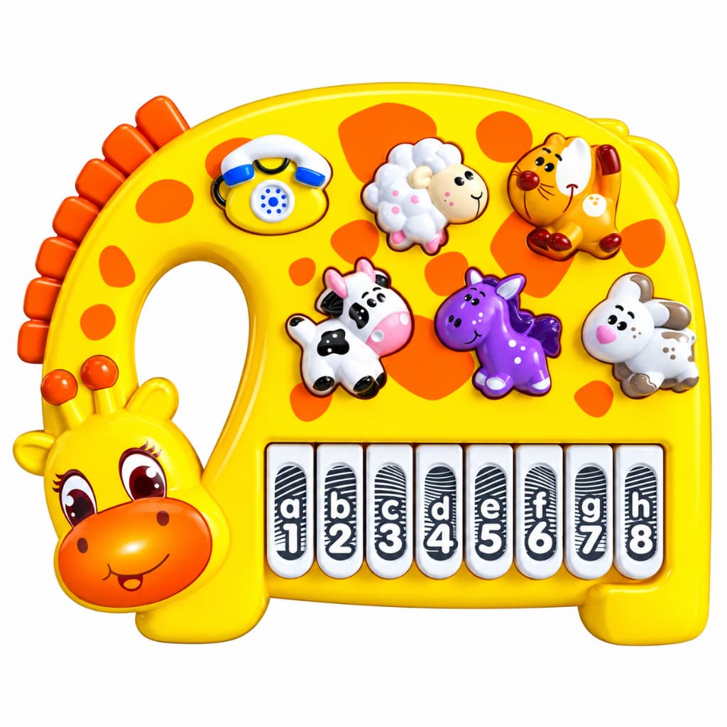 Piano Musical Fazendinha Infantil Com Som Luz Brinquedo Educativo| Teclado  Educativo Musical com Luzes e Sons Art Brink