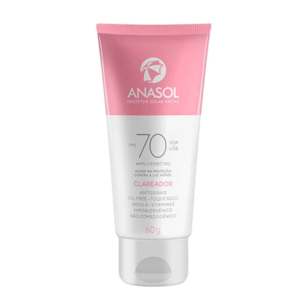 Protetor Solar Facial Anasol FPS 70 Clareador Anti-Manchas Toque Seco 60g