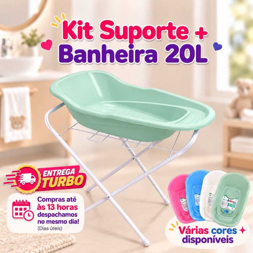 Kit Banheira de Bebe Resistente com Suporte Compacto Leve Banheira Infantil