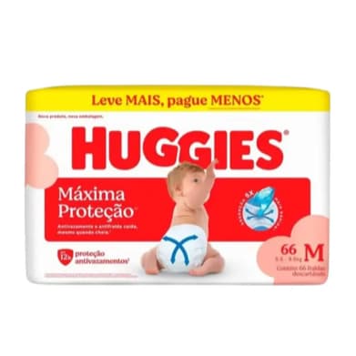 Fralda Huggies Máxima Proteção Hiper M Com 66 Unidades - lacrada