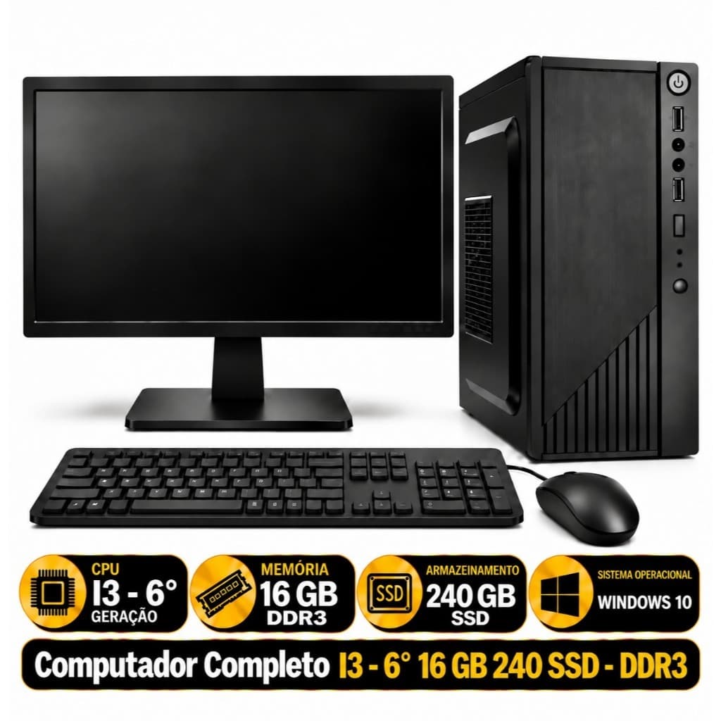 Computador Completo I3 - 6° 16 GB 240 SSD - DDR3