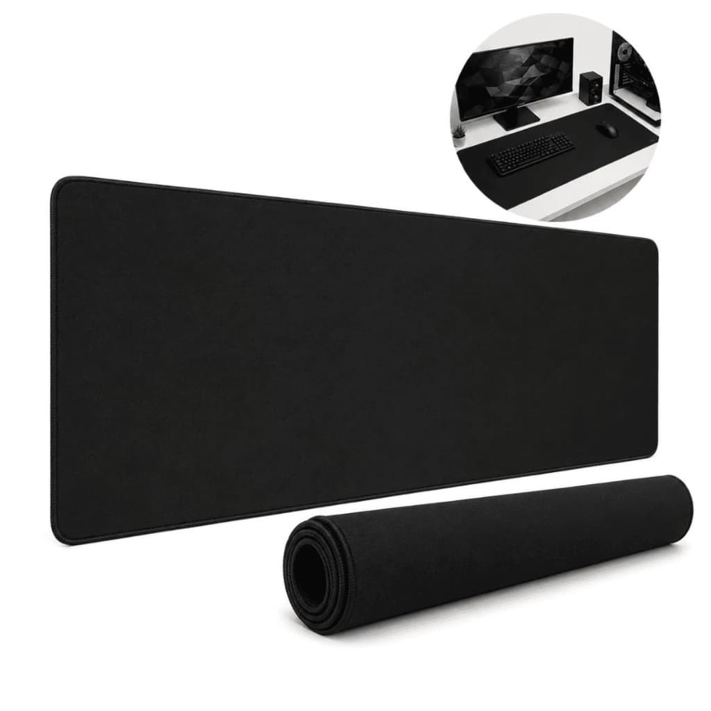 Mouse Pad Gamer Grande Tapete Preto Antiderrapante Para PC Teclado Mouse Notebook