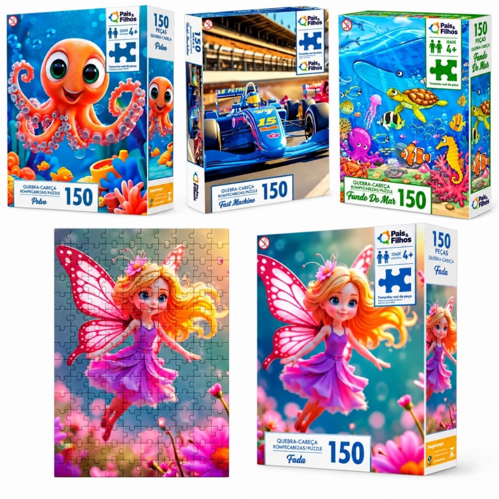 Quebra Cabeça Infantil 150 Peças Brinquedo Educativo Jogo de Montar Brinquedo Interativo