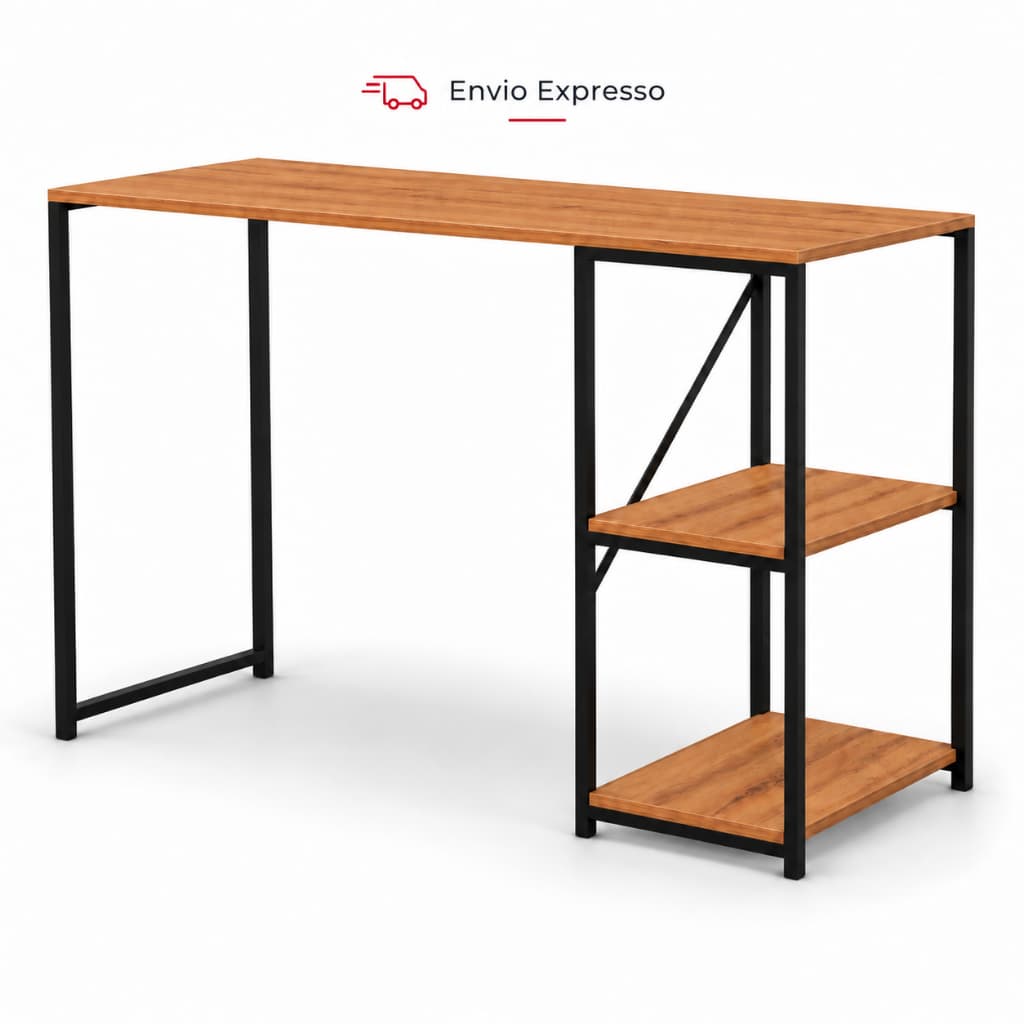 Escrivaninha Home Office 115cm com 2 Nichos para Computador PC e Notebook