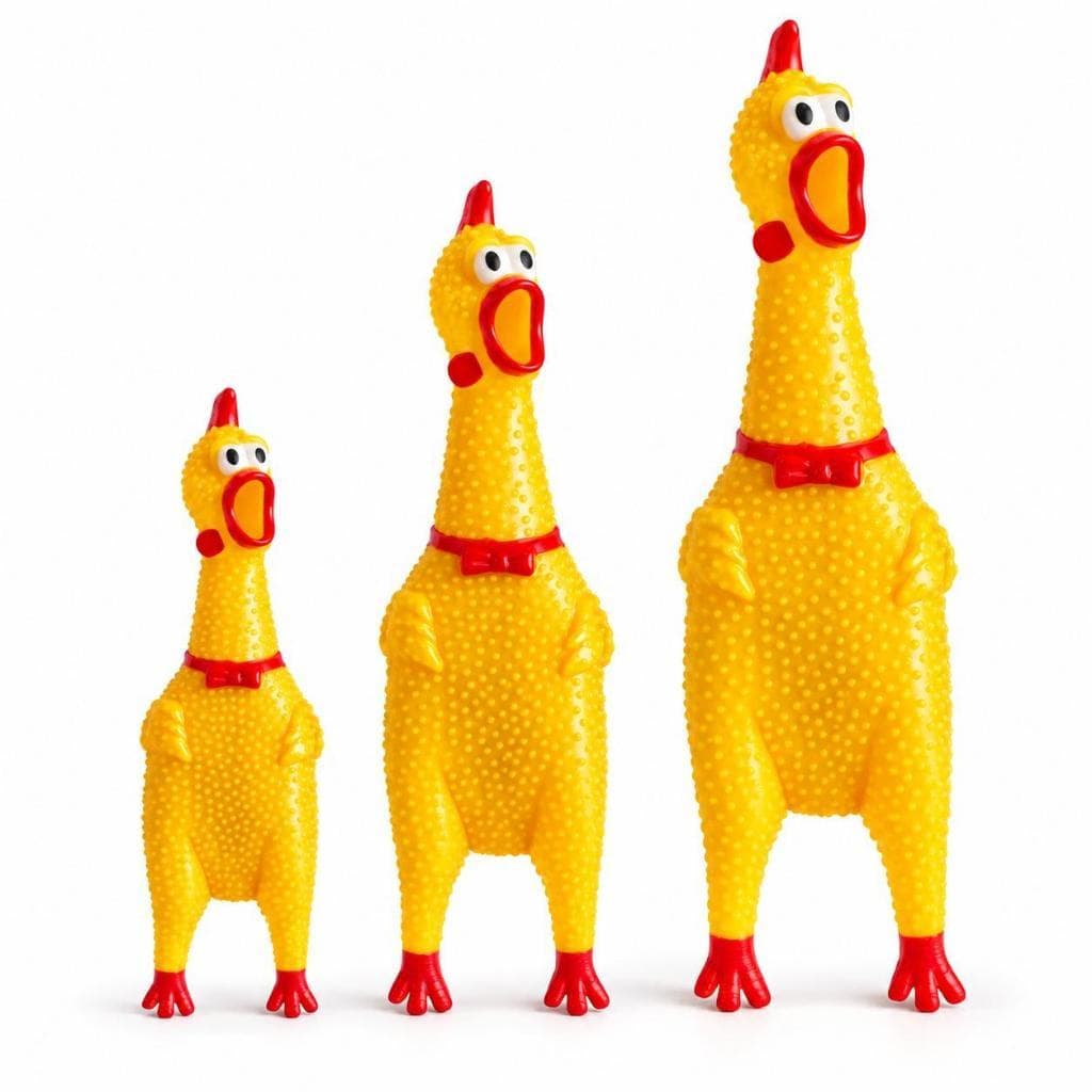 Frango Galinha de Borracha para Cachorro Brinquedo Pet Mordedor Berrador Barulho para Cães Filhotes e Adultos Diversão.