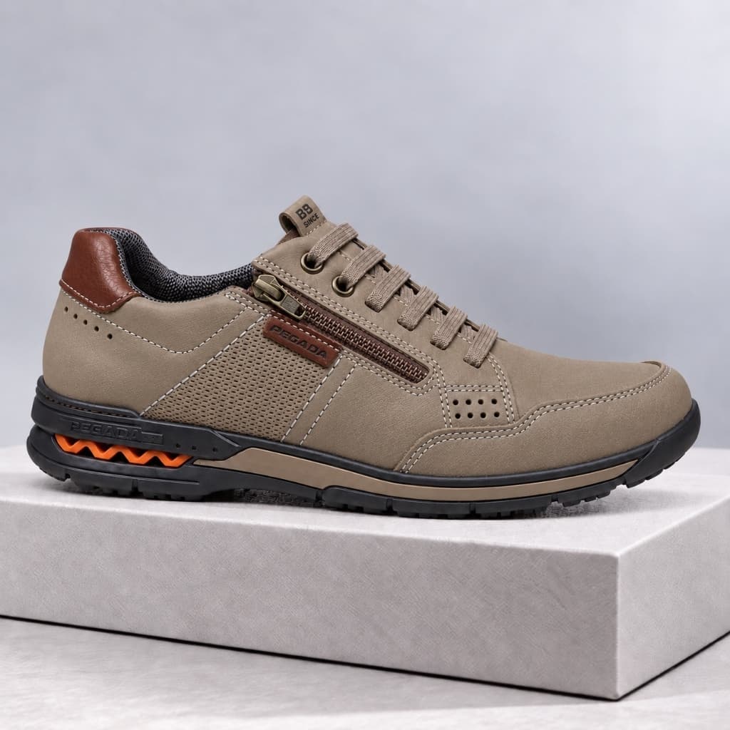 Sapatênis Pegada Gold Masculino Couro Zíper Original 1148