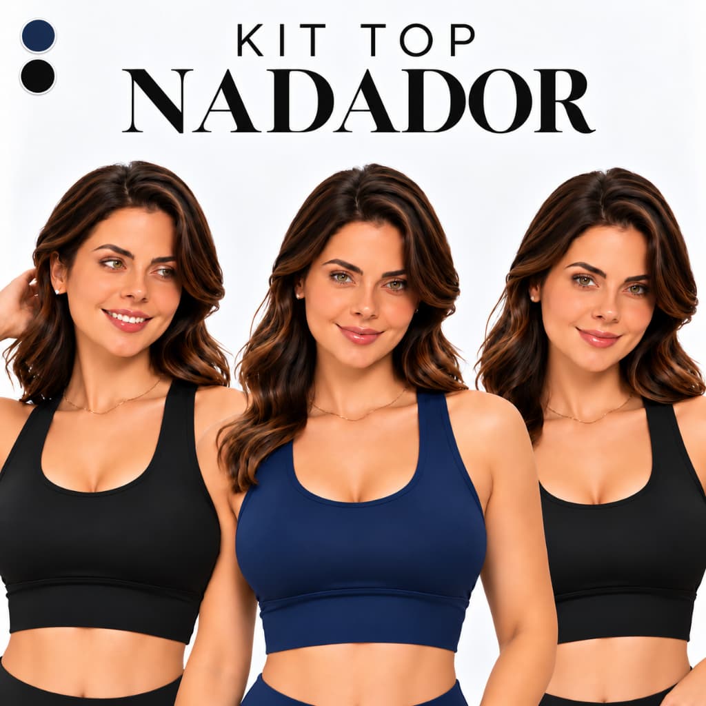 Kit 1 a 3 Top Fitness Feminino Academia Treino Roupas Esportivas Femininas Nadador