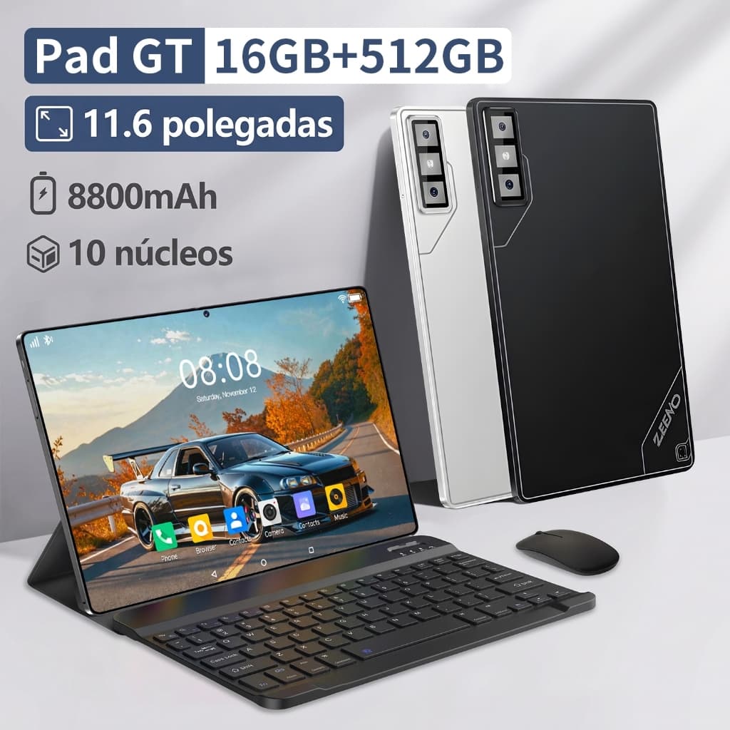 tablet com teclado e mouse-11.6"inch 16GB+512GB Android 15 com 8800mAh Ideal para Estudos e Jogos