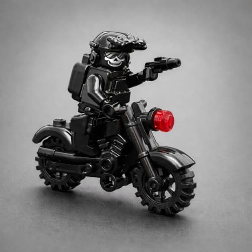 Minifigura Militar SWAT com/sem Moto Compatível com Blocos de Montar