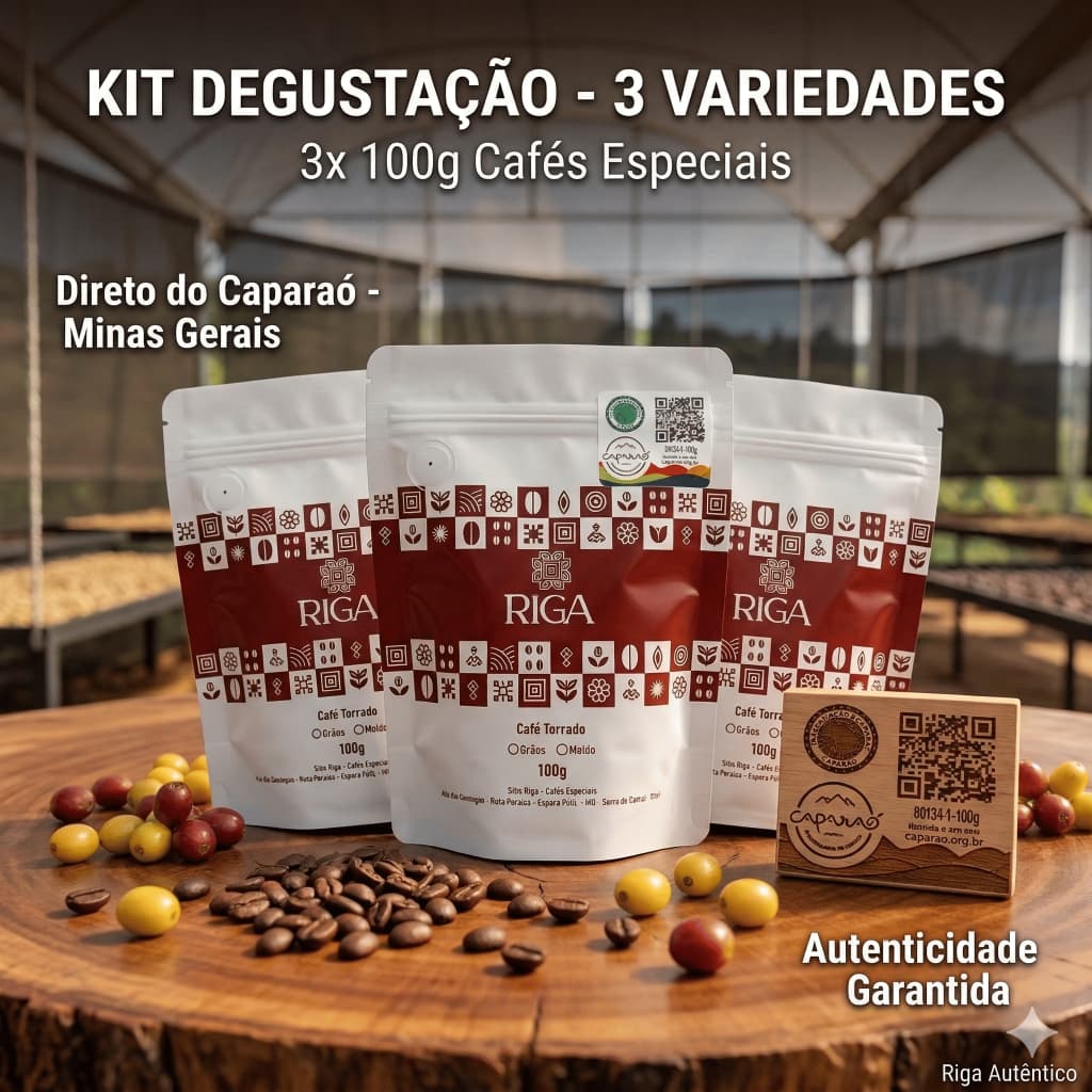 Kit Degustação Café RIGA Especial Caparaó grãos - 300gr