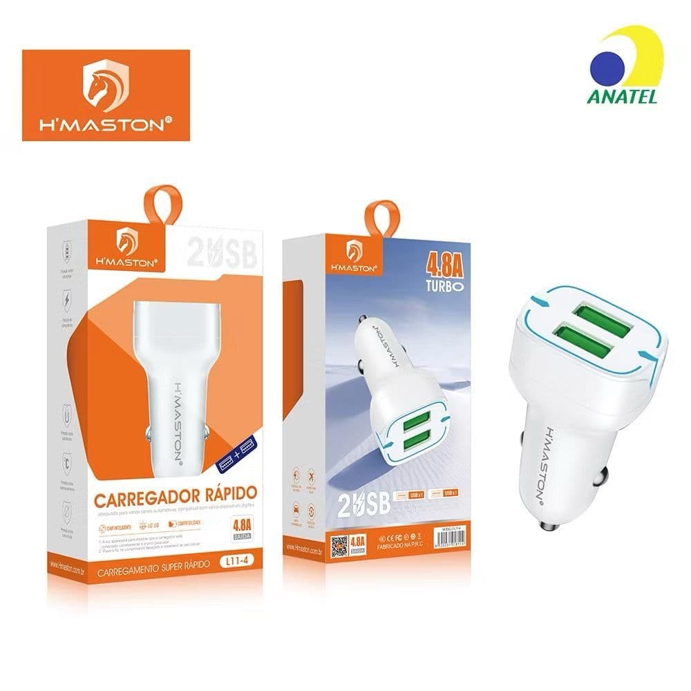 Carregador Veicular Turbo Universal 2 Entrada USB