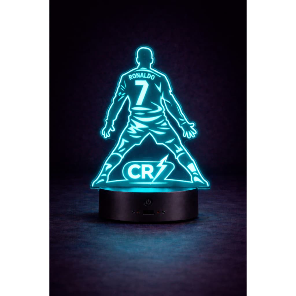 Luminária 3D Cristiano Ronaldo CR7 LED Decoração Quarto Gamer Presente Futebol