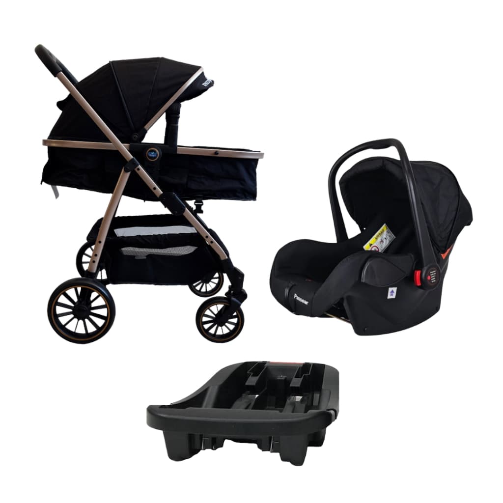 Kit Carrinho Move 3 em 1 com Bebê Conforto Nina + Base Veicular – Moisés e Assento Reversível