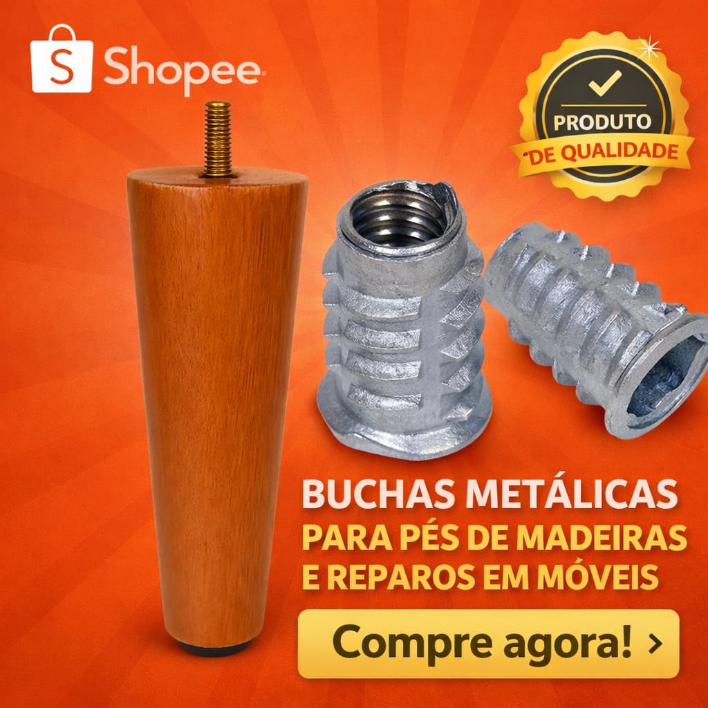 Kits Buchas( Porca ) Para Pé De Cama Box Rack Poltronas Moveis em Geral Rosca 5/16 - Kit Pçs