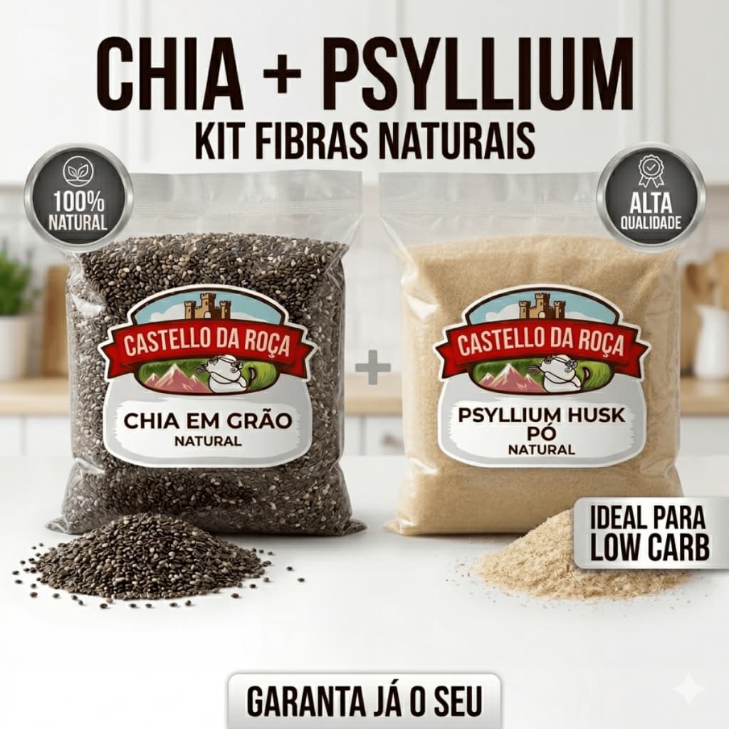 Kit Chia + Psyllium a Granel | Fibras Naturais para Low Carb e Receitas Saudáveis