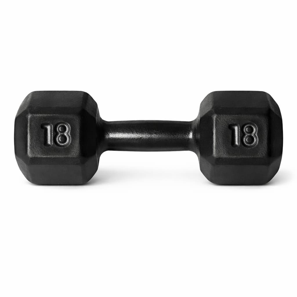 HALTER SEXTRAVADO 18KG EMBORRACHADO PESO DUMBBELL EXERCÍCIO FORÇA MUSCULAÇÃO GYM PILATES FISIOTERAPIA ACADEMIA EM CASA