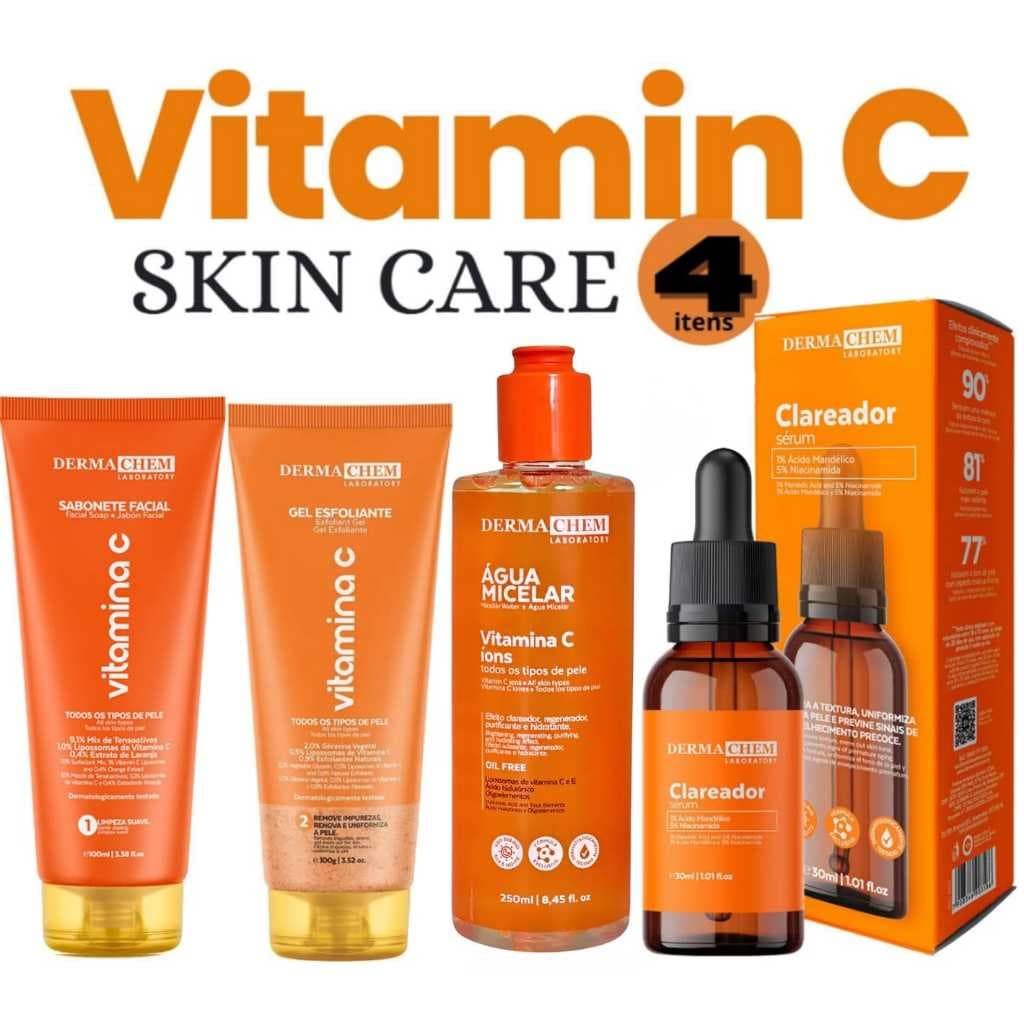 Kit Completo Vitamina C Skin Care – Luminosidade e Renovação em 4 Passos