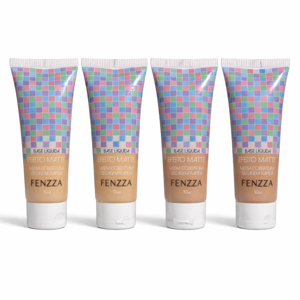 Base Líquida Fenzza Efeito Matte Média Cobertura Secagem Rápida 30ml