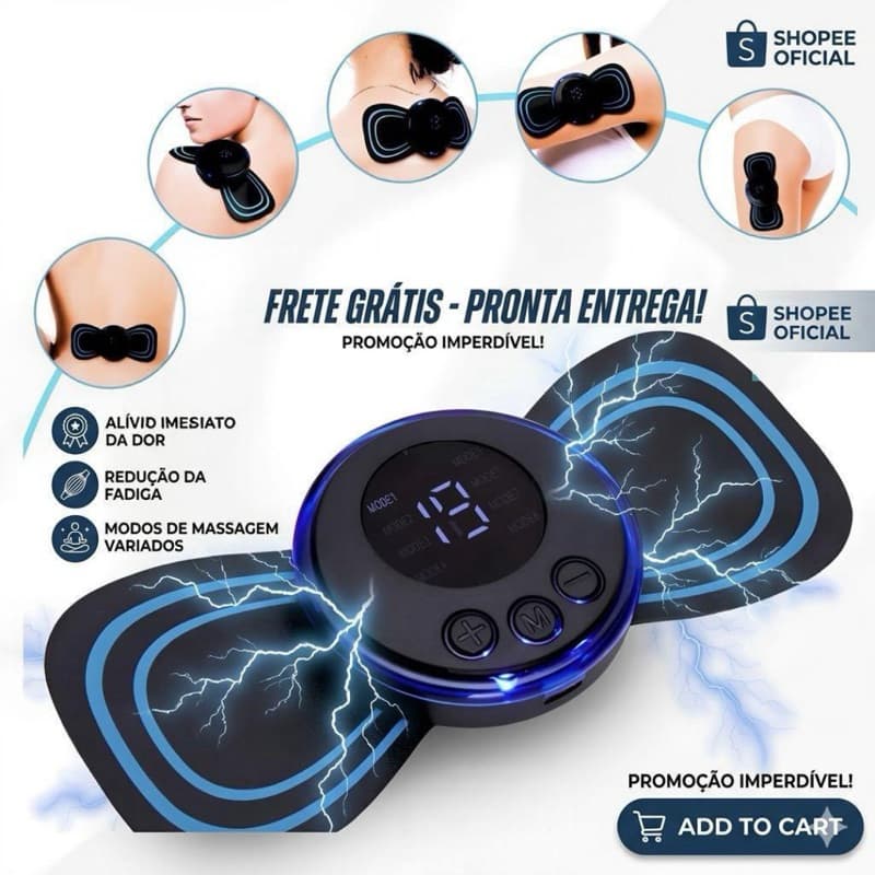 Mini Massageador Elétrico Portátil Recarregável Alívio De Dores Musculares Pescoço Costas Pernas Pronta Entrega