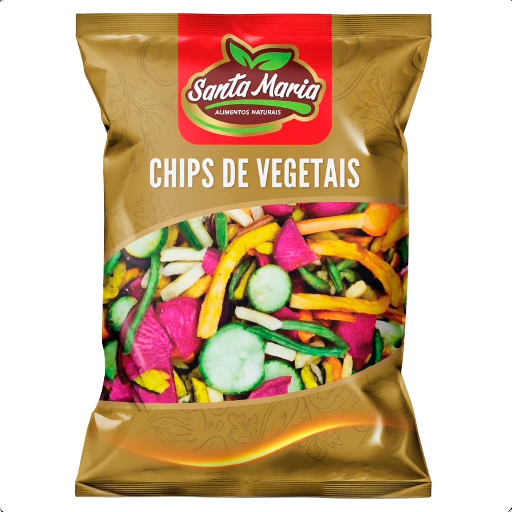 Chips de Vegetais Legumes Desidratados MIX Crocante Sem Sal Snack Saudável Fitness