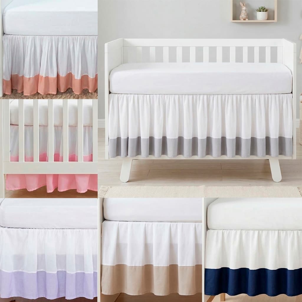 Saia de Berço Babado Luxo para Berço Americano e Nacional Acabamento Elegante Quarto Bebê
