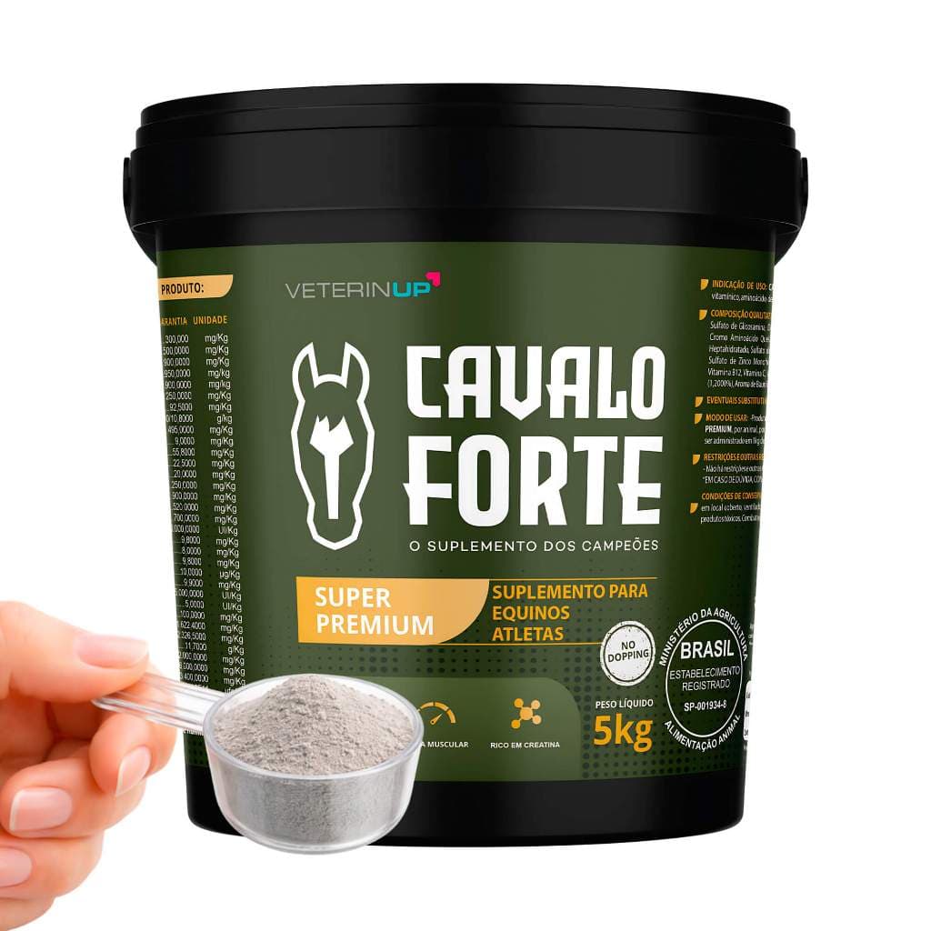 Suplemento Cavalo Forte Super Premium 5kg Suplemento para Equinos com 4x Mais Creatina, Ômega 3, Vitaminas e Minerais