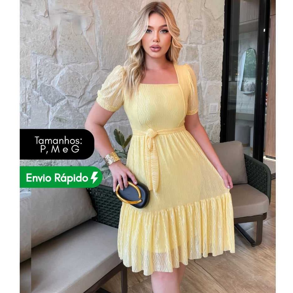 Vestido Feminino Tule Premium Alta Qualidade Princesa Elegante Midi Social modesto evangelico cinto