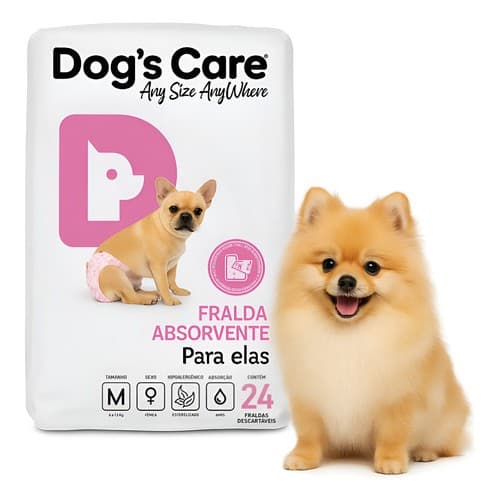 Fralda Higiênica Cachorro Descartável FEMEA P M G GG Para Idodos Cio Passeios Viagens Dogs Care Cães