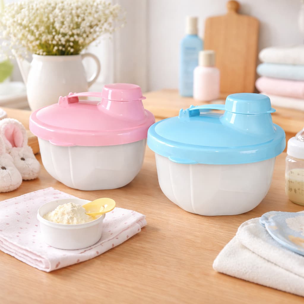 Dosador de Leite em Pó E Fórmula Infantil BPA Free Com 3 Divisórias Potinho de Leites para Viagens