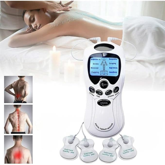 Aparelho TENS Massageador Profissional Portátil | Relaxamento Muscular, 8 Funções e 15 Intensidades