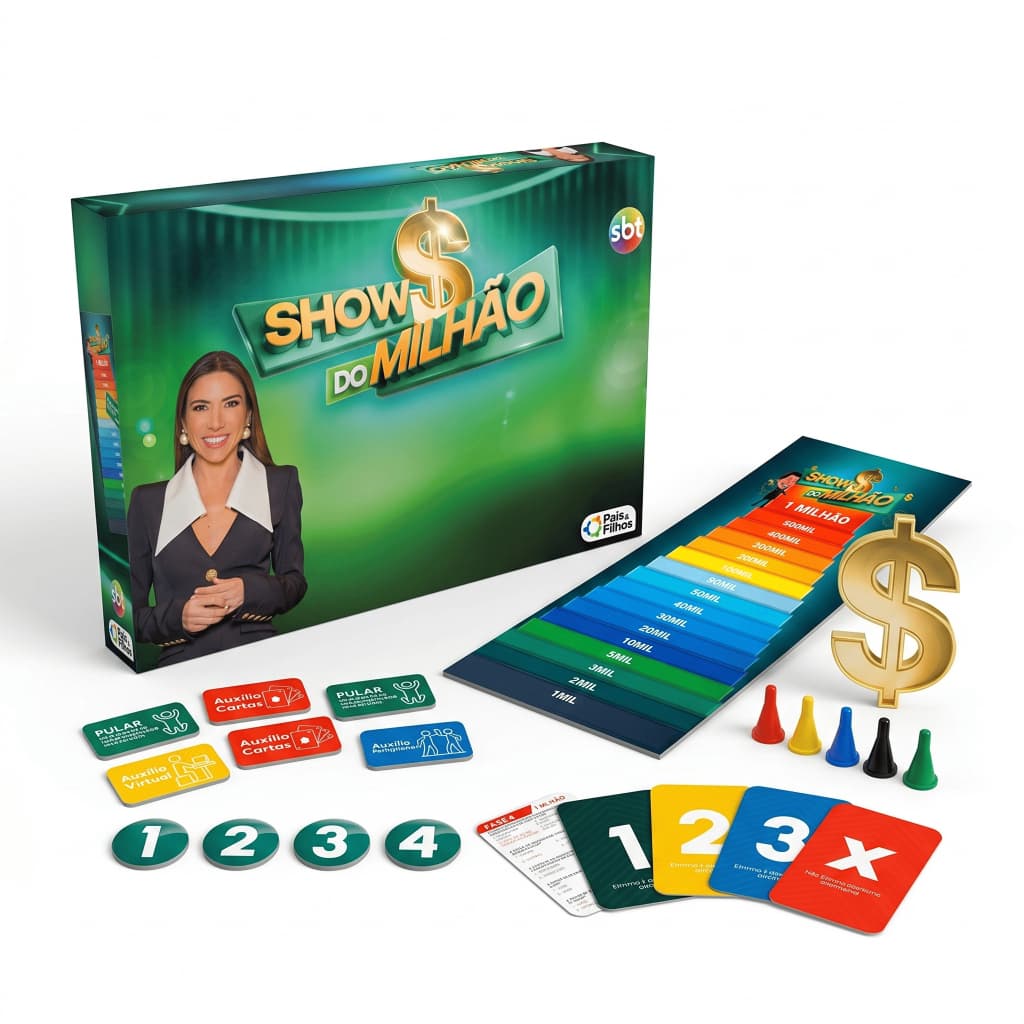 Jogo De Tabuleiro Show Do Milhão Original Clássico SBT 800 Perguntas Brinquedo Família