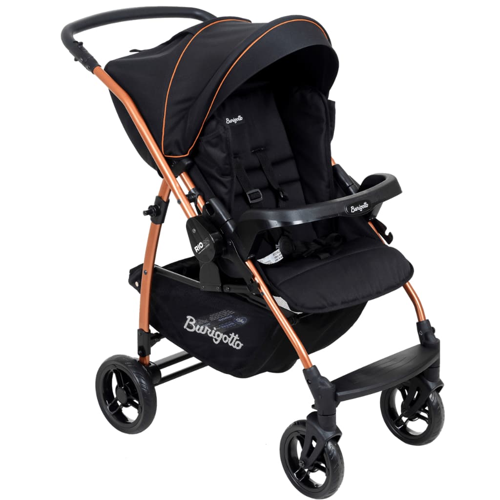 Carrinho De Bebê Para Passeio Reversível Rio K Burigotto Preto/cobre