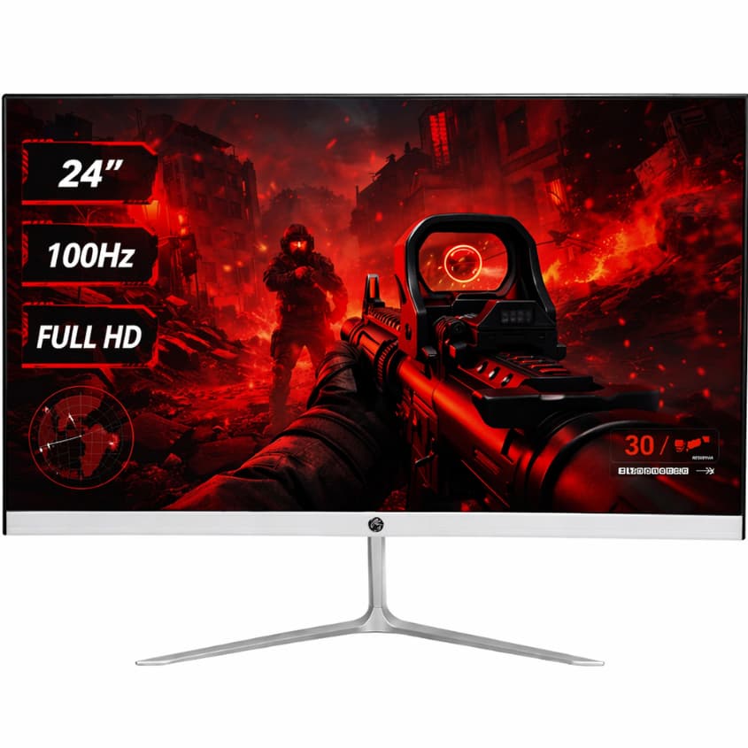 Monitor Gamer BrazilPC M24CWA 24" Curvo 100Hz Full HD - Frameless Branco com HDMI/VGA