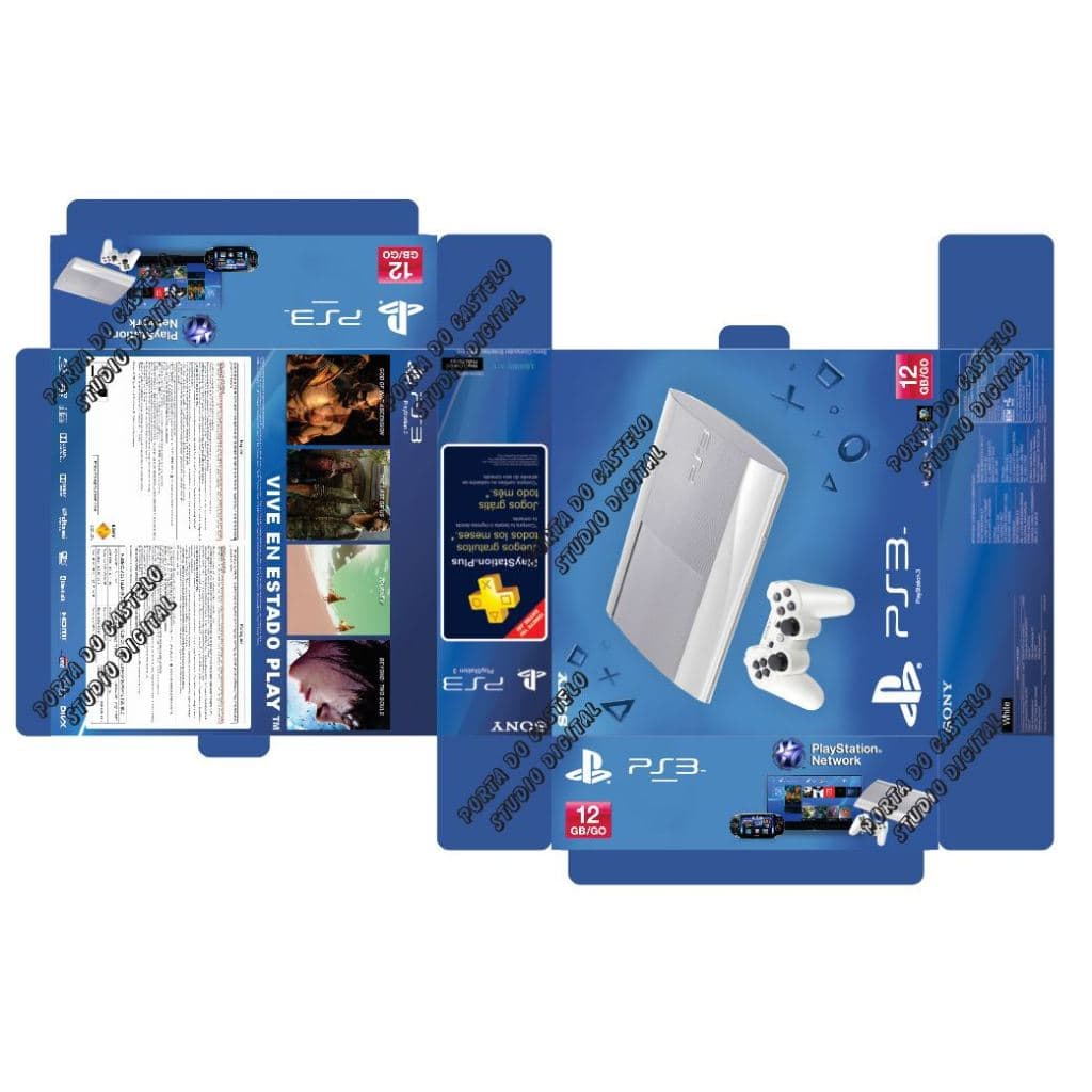 Caixa Vazia Videogame PlayStation 3 Slin Branco 1 Controle Otima Qualidade