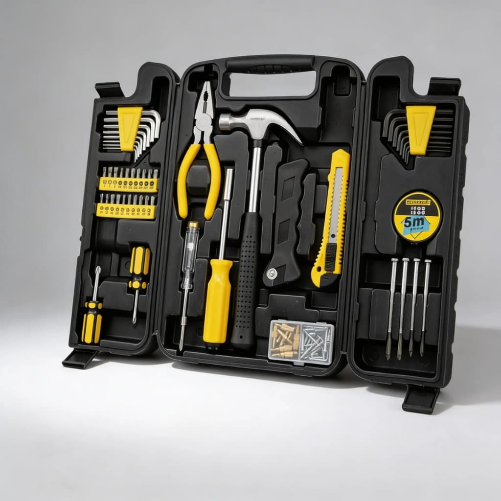 Maleta Kit Ferramentas 200 Peças Completo Chaves Alicate Martelo Serra e Bits